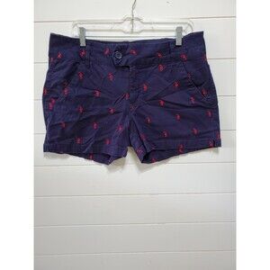Blue Epic denim womens size 14 navy red lobsters 4 inch shorts harbor stretchy